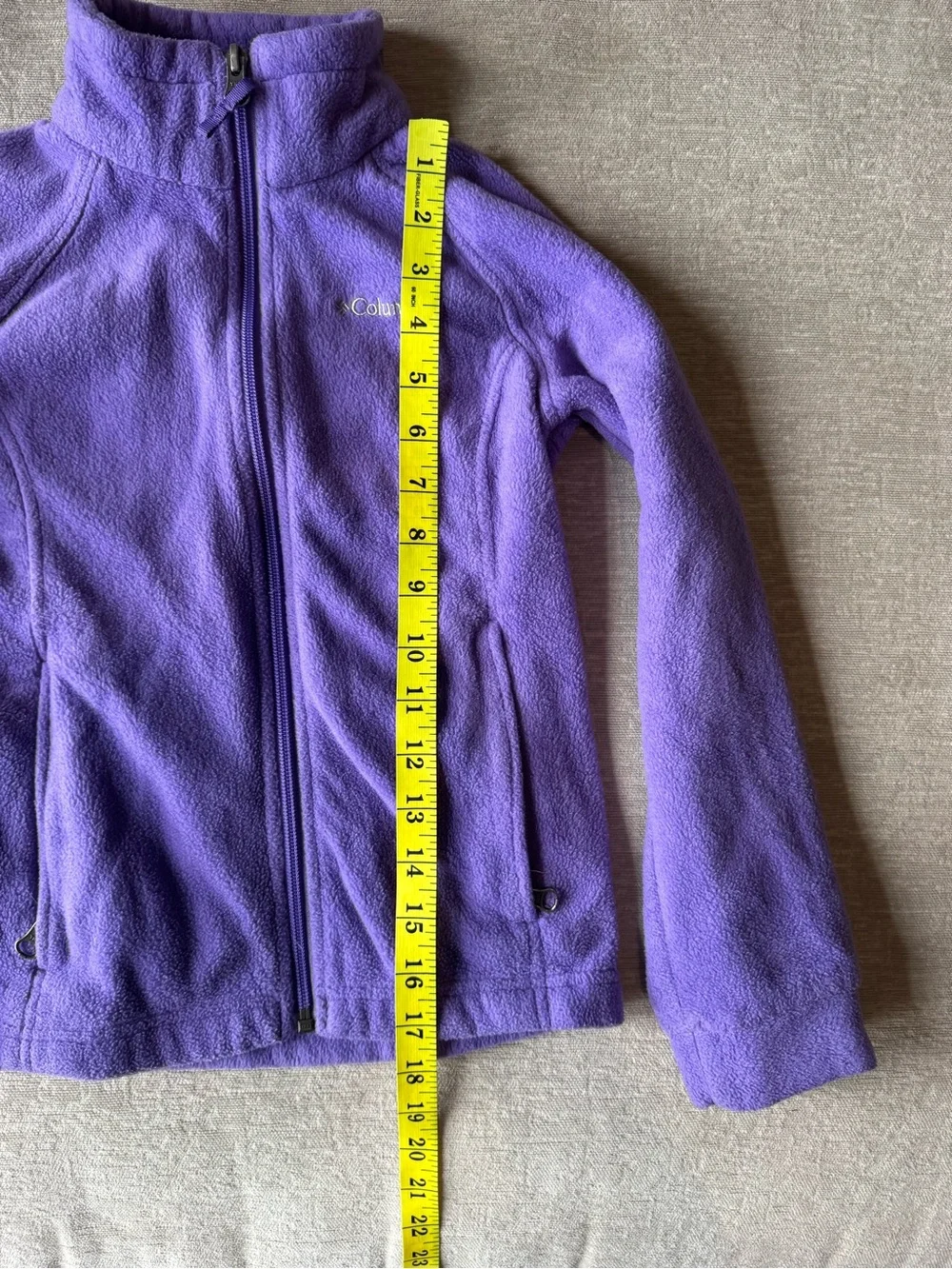 Columbia Girls Purple Fleece Jacket Size 7/8 Small Full Zip Outdoor